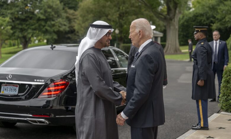 UAE President Arrives at White House to Meet President Biden