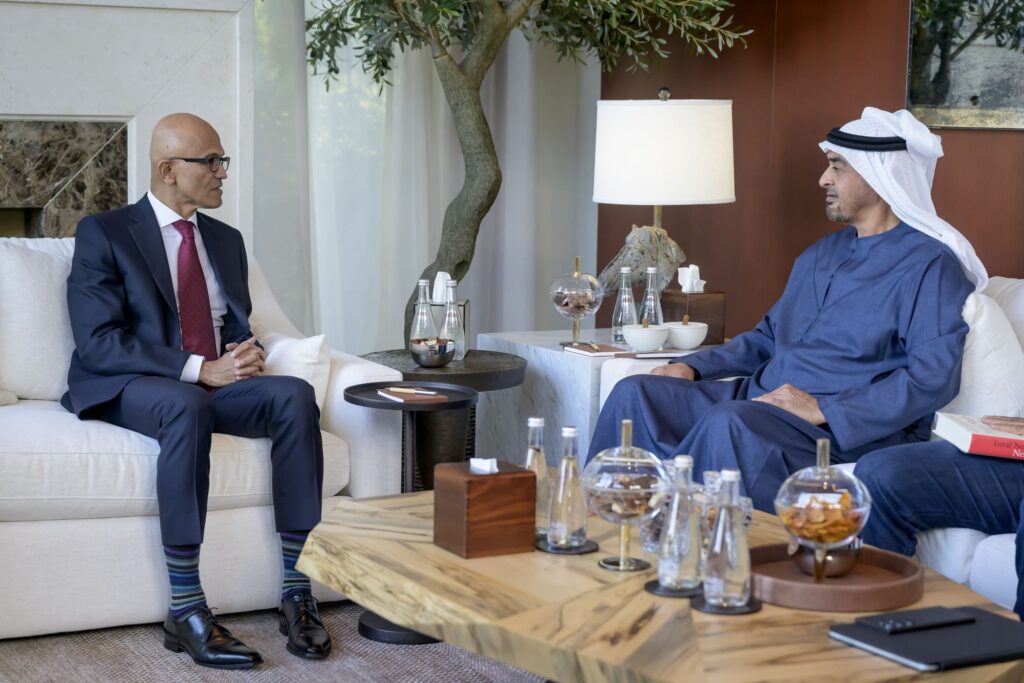 UAE President discusses technology advancements with Microsoft, BlackRock, and Nvidia Executives